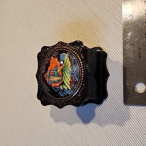 Hand painted lacquered top wooden box ring storage